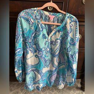 Lilly Pulitzer, Size Large, blue and white